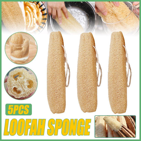 Darrahopens Home & Garden > Kitchenware > Kitchen Utensils Natural Loofah Sponge Kitchen Scrubber for Dishwashing Pot Cleaning 5 Pack