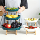Darrahopens Home & Garden > Kitchenware > Kitchen Utensils **Nordic-Style Three-Tier Extendable Fruit Tray | Creative Living Room Snack Stand, Adjustable Height, Anti-Slip Expandable Display Tray**(Green)
