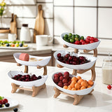 Darrahopens Home & Garden > Kitchenware > Kitchen Utensils **Nordic-Style Two-Tier Extendable Fruit Tray | Creative Living Room Snack Stand, Adjustable Height, Anti-Slip Expandable Display Tray**(Green)