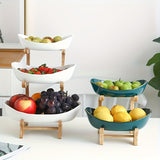 Darrahopens Home & Garden > Kitchenware > Kitchen Utensils **Nordic-Style Two-Tier Extendable Fruit Tray | Creative Living Room Snack Stand, Adjustable Height, Anti-Slip Expandable Display Tray**(Green)