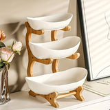 Darrahopens Home & Garden > Kitchenware > Kitchen Utensils **Nordic-Style Two-Tier Extendable Fruit Tray | Creative Living Room Snack Stand, Adjustable Height, Anti-Slip Expandable Display Tray**(White)