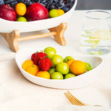 Darrahopens Home & Garden > Kitchenware > Kitchen Utensils **Nordic-Style Two-Tier Extendable Fruit Tray | Creative Living Room Snack Stand, Adjustable Height, Anti-Slip Expandable Display Tray**(White)
