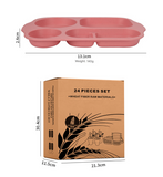 Darrahopens Home & Garden > Kitchenware > Kitchen Utensils Orange Durable Eco-Friendly Wheat Straw Dinnerware Set - 24 Pieces with Plates, Bowls, Cups & Cutlery