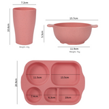 Darrahopens Home & Garden > Kitchenware > Kitchen Utensils Orange Durable Eco-Friendly Wheat Straw Dinnerware Set - 24 Pieces with Plates, Bowls, Cups & Cutlery