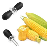 Darrahopens Home & Garden > Kitchenware > Kitchen Utensils pcs Stainless Steel Corn Forks, Corn Rack, Corn Cob, Kitchen Utensils, Small Round Head, Grill Corn Black