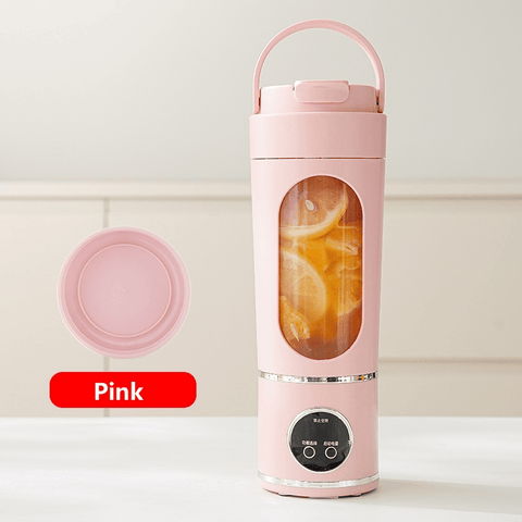 Darrahopens Home & Garden > Kitchenware > Kitchen Utensils Pink 7.4V Portable Blender 700ml Wireless Juicer Cup - 12 Blade USB Rechargeable Smoothie Maker with LED Display - Personal Fruit Mixer with Safety Lock - BPA Free Travel Blender for Home Office Outdoor