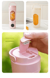 Darrahopens Home & Garden > Kitchenware > Kitchen Utensils Pink 7.4V Portable Blender 700ml Wireless Juicer Cup - 12 Blade USB Rechargeable Smoothie Maker with LED Display - Personal Fruit Mixer with Safety Lock - BPA Free Travel Blender for Home Office Outdoor