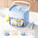 Darrahopens Home & Garden > Kitchenware > Kitchen Utensils Portable Ice Cube Maker with Storage Drawer – BPA-Free, 48-Cube Capacity, Push-Release Tray & Transparent Lid for Cocktails, Coffee, Whiskey(Blue)