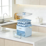 Darrahopens Home & Garden > Kitchenware > Kitchen Utensils Portable Ice Cube Maker with Storage Drawer – BPA-Free, 48-Cube Capacity, Push-Release Tray & Transparent Lid for Cocktails, Coffee, Whiskey(Blue)