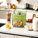 Darrahopens Home & Garden > Kitchenware > Kitchen Utensils Portable Ice Cube Maker with Storage Drawer – BPA-Free, 48-Cube Capacity, Push-Release Tray & Transparent Lid for Cocktails, Coffee, Whiskey(Green)