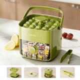 Darrahopens Home & Garden > Kitchenware > Kitchen Utensils Portable Ice Cube Maker with Storage Drawer – BPA-Free, 48-Cube Capacity, Push-Release Tray & Transparent Lid for Cocktails, Coffee, Whiskey(Green)