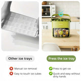 Darrahopens Home & Garden > Kitchenware > Kitchen Utensils Portable Ice Cube Maker with Storage Drawer – BPA-Free, 48-Cube Capacity, Push-Release Tray & Transparent Lid for Cocktails, Coffee, Whiskey(Green)
