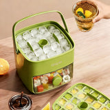 Darrahopens Home & Garden > Kitchenware > Kitchen Utensils Portable Ice Cube Maker with Storage Drawer – BPA-Free, 48-Cube Capacity, Push-Release Tray & Transparent Lid for Cocktails, Coffee, Whiskey(Green)