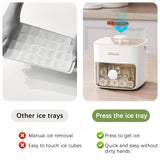 Darrahopens Home & Garden > Kitchenware > Kitchen Utensils Portable Ice Cube Maker with Storage Drawer – BPA-Free, 48-Cube Capacity, Push-Release Tray & Transparent Lid for Cocktails, Coffee, Whiskey(White)