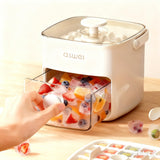 Darrahopens Home & Garden > Kitchenware > Kitchen Utensils Portable Ice Cube Maker with Storage Drawer – BPA-Free, 48-Cube Capacity, Push-Release Tray & Transparent Lid for Cocktails, Coffee, Whiskey(White)