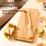 Darrahopens Home & Garden > Kitchenware > Kitchen Utensils Portable Magnetic Bread Slicing Set: Serrated Toast Knife with Integrated Wooden Cutting Board