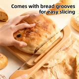 Darrahopens Home & Garden > Kitchenware > Kitchen Utensils Portable Magnetic Bread Slicing Set: Serrated Toast Knife with Integrated Wooden Cutting Board