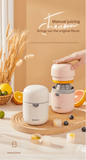 Darrahopens Home & Garden > Kitchenware > Kitchen Utensils Portable Manual Citrus Juicer Hand Press Lemon Orange Squeezer 2-in-1 Reamer with Built-in 470ml Cup, PP Material Lightweight Fruit Juicer for Kitchen Travel Camping, Easy Clean