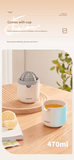 Darrahopens Home & Garden > Kitchenware > Kitchen Utensils Portable Manual Citrus Juicer Hand Press Lemon Orange Squeezer 2-in-1 Reamer with Built-in 470ml Cup, PP Material Lightweight Fruit Juicer for Kitchen Travel Camping, Easy Clean