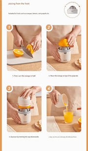 Darrahopens Home & Garden > Kitchenware > Kitchen Utensils Portable Manual Citrus Juicer Hand Press Lemon Orange Squeezer 2-in-1 Reamer with Built-in 470ml Cup, PP Material Lightweight Fruit Juicer for Kitchen Travel Camping, Easy Clean