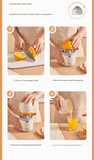 Darrahopens Home & Garden > Kitchenware > Kitchen Utensils Portable Manual Citrus Juicer Hand Press Lemon Orange Squeezer 2-in-1 Reamer with Built-in 470ml Cup, PP Material Lightweight Fruit Juicer for Kitchen Travel Camping, Easy Clean