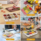 Darrahopens Home & Garden > Kitchenware > Kitchen Utensils Portable Snack Box with Handle and Lid, 8-Compartment Divided Tray, Suitable for Cooked Food, Candy, and Fruit, Ideal for Travel and Picnics.
