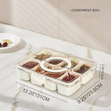 Darrahopens Home & Garden > Kitchenware > Kitchen Utensils Portable Snack Box with Handle and Lid, 8-Compartment Divided Tray, Suitable for Cooked Food, Candy, and Fruit, Ideal for Travel and Picnics.