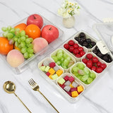 Darrahopens Home & Garden > Kitchenware > Kitchen Utensils Portable Snack Box with Handle and Lid, 8-Compartment Divided Tray, Suitable for Cooked Food, Candy, and Fruit, Ideal for Travel and Picnics.