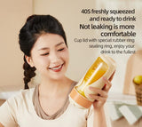 Darrahopens Home & Garden > Kitchenware > Kitchen Utensils Portable Wireless Juicing Cup - 450ml, 6-Blade Ice Crusher, USB-C Fast Charging Smoothie Blender(orange)