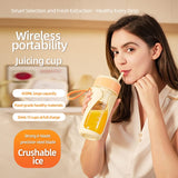 Darrahopens Home & Garden > Kitchenware > Kitchen Utensils Portable Wireless Juicing Cup - 450ml, 6-Blade Ice Crusher, USB-C Fast Charging Smoothie Blender(orange)