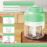 Darrahopens Home & Garden > Kitchenware > Kitchen Utensils Powerful Mini Electric Food Chopper - USB Rechargeable Cordless Garlic & Meat Mincer(green 320ml + 6-blade knife)