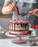 Darrahopens Home & Garden > Kitchenware > Kitchen Utensils Premium Aluminum Alloy Cake Turntable Set with 3 Icing Scrapers, Offset & Silicone Spatulas, Non-Slip Base for Smooth Frosting, Professional Baking & Decorating Kit for Home Bakers (Pink)