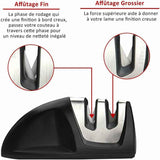 Darrahopens Home & Garden > Kitchenware > Kitchen Utensils Professional Kitchen Sharpener 2 In 1 Manual Sharpener For All Sizes Stainless Steel And Ceramic Knives, Non-Slip Base