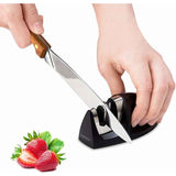 Darrahopens Home & Garden > Kitchenware > Kitchen Utensils Professional Kitchen Sharpener 2 In 1 Manual Sharpener For All Sizes Stainless Steel And Ceramic Knives, Non-Slip Base