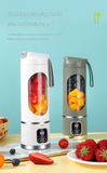 Darrahopens Home & Garden > Kitchenware > Kitchen Utensils Purple 7.4V Portable Blender Smoothie Maker 450ml Wireless Rechargeable Juicer Cup with 12-Blade Stainless Steel Cutter, LED Digital Display, USB Charging Personal Blender for Travel Gym Office Home