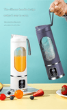 Darrahopens Home & Garden > Kitchenware > Kitchen Utensils Purple 7.4V Portable Blender Smoothie Maker 450ml Wireless Rechargeable Juicer Cup with 12-Blade Stainless Steel Cutter, LED Digital Display, USB Charging Personal Blender for Travel Gym Office Home