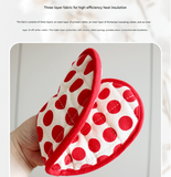 Darrahopens Home & Garden > Kitchenware > Kitchen Utensils Red 2 Pack Heart Shaped Oven Mitts Heat Resistant Cotton Pot Holders Double Layer Thick Insulation Kitchen Gloves for Baking Cooking