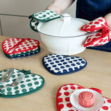 Darrahopens Home & Garden > Kitchenware > Kitchen Utensils Red 2 Pack Heart Shaped Oven Mitts Heat Resistant Cotton Pot Holders Double Layer Thick Insulation Kitchen Gloves for Baking Cooking