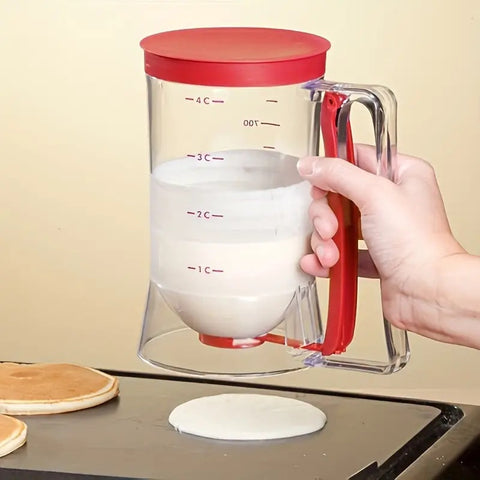 Darrahopens Home & Garden > Kitchenware > Kitchen Utensils Red Precision Batter Dispenser with Measurement Marks - 900ml Easy Pour for Pancakes, Cupcakes & Waffles