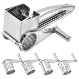 Darrahopens Home & Garden > Kitchenware > Kitchen Utensils Rotary Cheese Grater Stainless Steel 4 Blade Set Kitchen Slicer