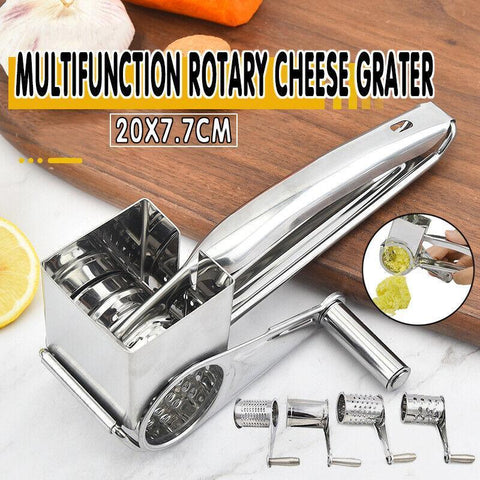 Darrahopens Home & Garden > Kitchenware > Kitchen Utensils Rotary Cheese Grater Stainless Steel 4 Blade Set Kitchen Slicer