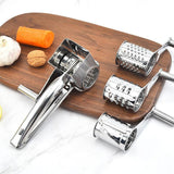 Darrahopens Home & Garden > Kitchenware > Kitchen Utensils Rotary Cheese Grater Stainless Steel 4 Blade Set Kitchen Slicer