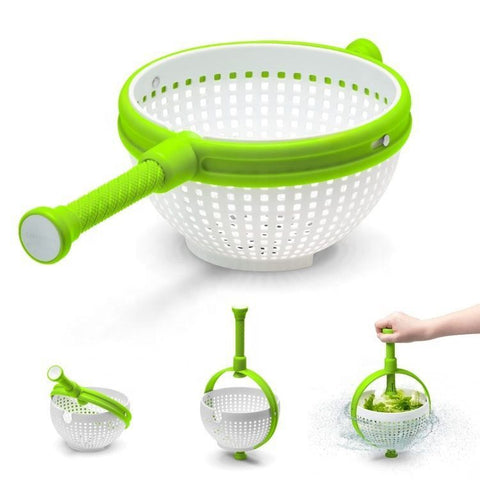 Darrahopens Home & Garden > Kitchenware > Kitchen Utensils Rotating draining basket-Green