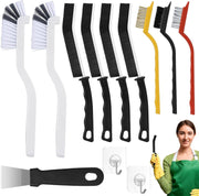 Darrahopens Home & Garden > Kitchenware > Kitchen Utensils Set B Multi-Use Heavy-Duty Cleaning Brush Set – 12-Piece Hard Bristle Tool Kit for Kitchen, Bathroom & Tight Spaces