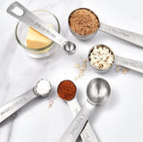 Darrahopens Home & Garden > Kitchenware > Kitchen Utensils Set of 6 stainless steel measuring spoons - Includes teaspoon, tablespoon and measuring spoon - Suitable for liquids and dry ingredients - Kitchen and baking utensils - Can be stored in spice jars