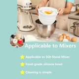 Darrahopens Home & Garden > Kitchenware > Kitchen Utensils Silicone Bowl Liner for 4.5–5-Quart Stand Mixer – Food-Grade, Collapsible, Non-Stick Replacement Inner Bowl with Lid, Dishwasher Safe, Oven & Fridge Ready (3Pcs)