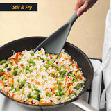 Silicone Spatula Spoon, Great for Both Cooking and Serving Durable BPA-Free Matte Black Silicone, Seamless Design, Safe for Nonstick Cooking Surfaces, 2-Pcs, Gray