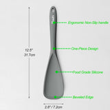 Darrahopens Home & Garden > Kitchenware > Kitchen Utensils Silicone Spatula Spoon, Great for Both Cooking and Serving Durable BPA-Free Matte Black Silicone, Seamless Design, Safe for Nonstick Cooking Surfaces, 2-Pcs, Gray