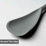 Silicone Spatula Spoon, Great for Both Cooking and Serving Durable BPA-Free Matte Black Silicone, Seamless Design, Safe for Nonstick Cooking Surfaces, 2-Pcs, Gray