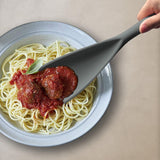 Darrahopens Home & Garden > Kitchenware > Kitchen Utensils Silicone Spatula Spoon, Great for Both Cooking and Serving Durable BPA-Free Matte Black Silicone, Seamless Design, Safe for Nonstick Cooking Surfaces, 2-Pcs, Gray